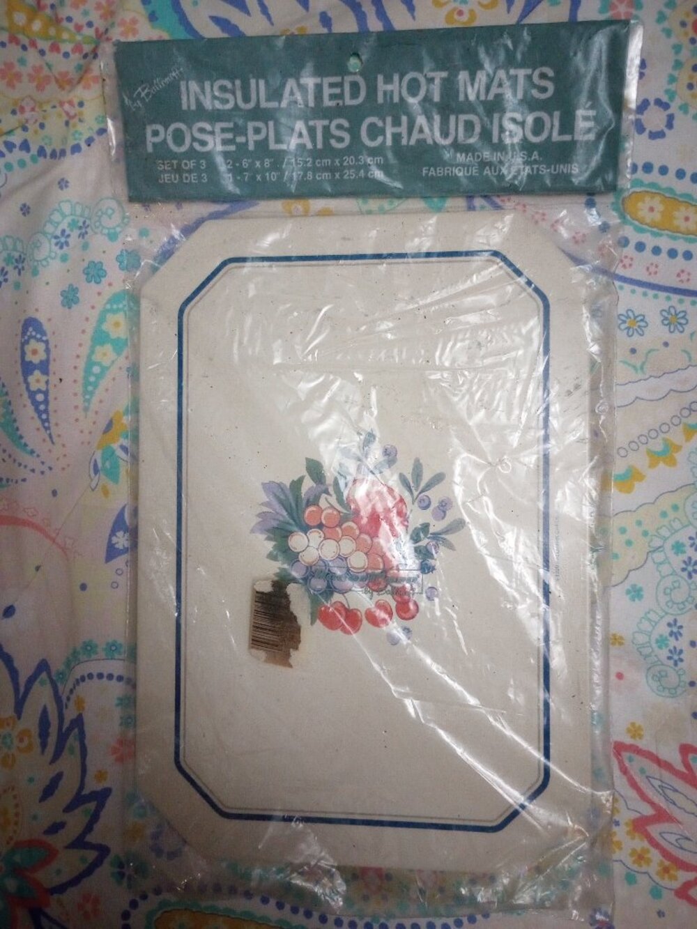 Vintage 1990 Hallmark Insulated Hot Mats, Set of 3